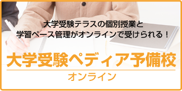 大学受験テラスの個別授業と学習ペース管理がオンラインで受けられる！大学受験ペディア予備校-オンライン