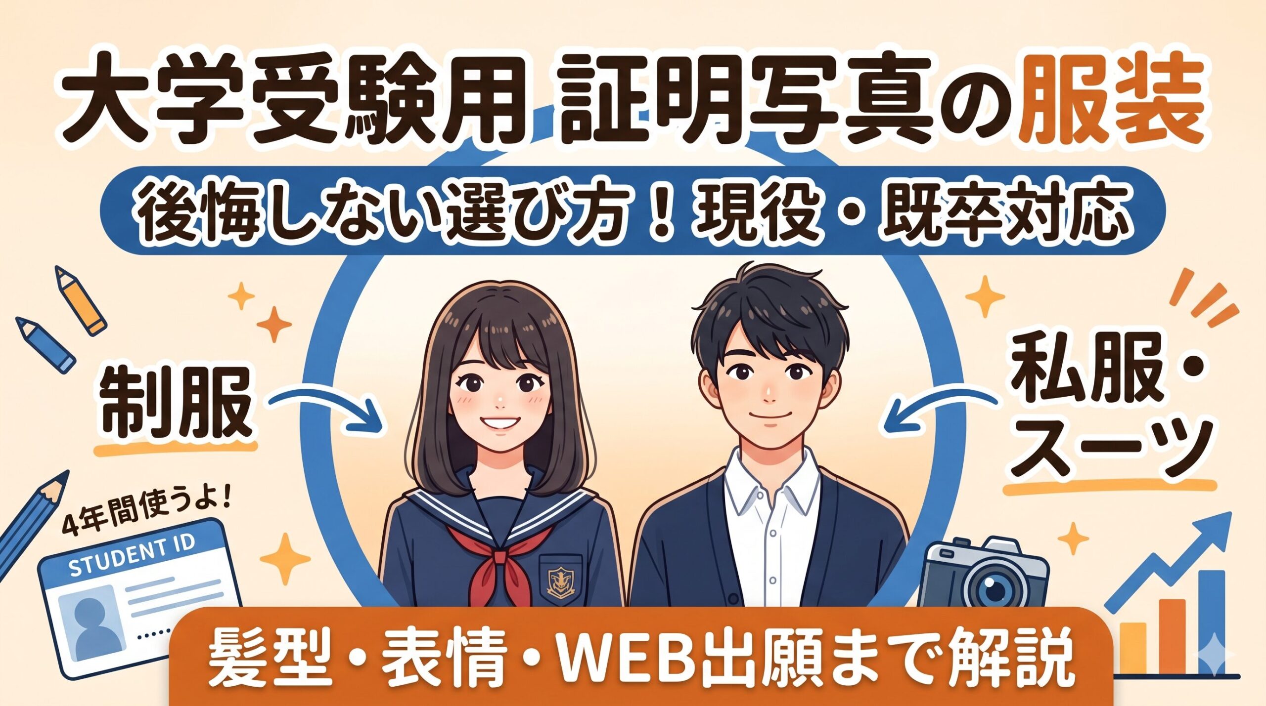 大学受験用証明写真に適した服装について