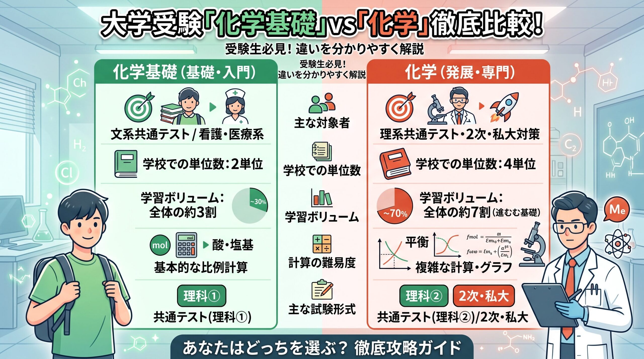 「化学基礎」と「化学」の違い